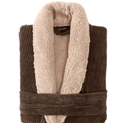 Peignoir De Bain|Sensei Maison Peignoir polaire mixte côtelé ultra chaud Noisette XL NOTTING HILL