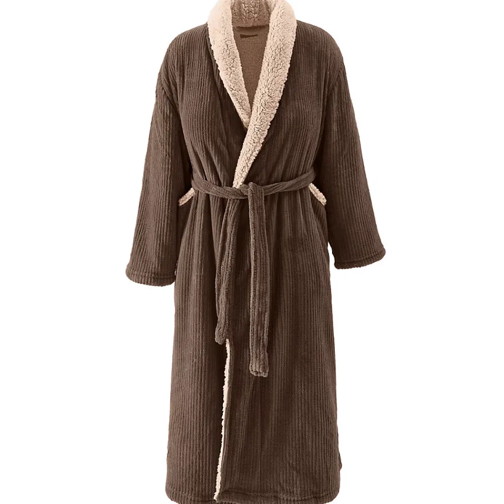 Peignoir De Bain|Sensei Maison Peignoir polaire mixte côtelé ultra chaud Noisette M NOTTING HILL