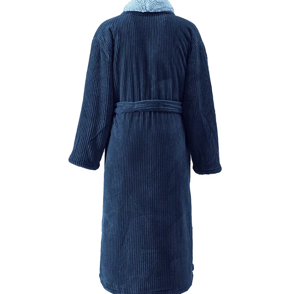 Peignoir De Bain|Sensei Maison Peignoir polaire mixte côtelé ultra chaud Denim XL NOTTING HILL