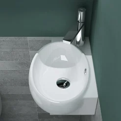 Lavabo|Nature Pro Petit Lavabo Suspendu Blanc Vasque en Céramique Lave Mains WC Salle de Bain