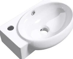 Lavabo|Nature Pro Petit Lavabo Suspendu Blanc Vasque en Céramique Lave Mains WC Salle de Bain