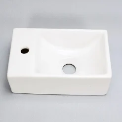 Lavabo|Rue Du Bain Petit lave main Gain de Place Gauche - Céramique - 30x20 cm - Essento
