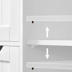 Calicosy Petit meuble de rangement 1 porte et 3 tiroirs blanc - L60 cm
