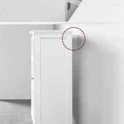 Calicosy Petit meuble de rangement 1 porte et 3 tiroirs blanc - L60 cm