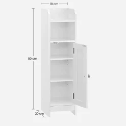 Calicosy Petit meuble de rangement 1 niche, 1 porte, 1 étagère - H80 cm