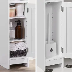 Calicosy Petit meuble de rangement 1 niche, 1 porte, 1 étagère - H80 cm
