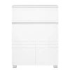 Etagère Salle De Bains|Calicosy Petit meuble de rangement 1 tiroir et 2 portes blanc laqué - H80 cm