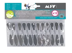 Pince à linge bi-matière MSV gris vendue par 12 pièces