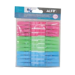 Etendoir À Linge| Pince à linge MSV en plastique multicolore vendue par 24 pièces