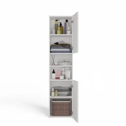 Colonne De Salle De Bains|Meuble De Salle De Bains Faible Profondeur|Topeshop PISA 40 - Colonne de salle de bain 30x40x170 - Meuble salle de bain - Rangement salle de bain - Colonne rangement