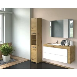 Colonne De Salle De Bains|Autres PISA - Armoire Colonne de salle de bains - 170x30x30 cm - Meuble rangement salle de bains