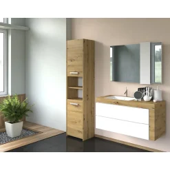 Colonne De Salle De Bains|Meuble De Salle De Bains Faible Profondeur|Autres PISA - Armoire colonne de salle de bains - 170x40x30cm - Meuble colonne de rangement salle de bain