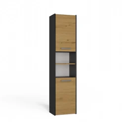 Colonne De Salle De Bains|Topeshop PISA - Armoire de salle de bains style moderne -170x40x30cm - Meuble colonne de rangement SDB