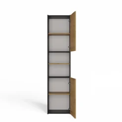Colonne De Salle De Bains|Topeshop PISA - Armoire de salle de bains style moderne -170x40x30cm - Meuble colonne de rangement SDB