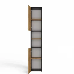 Meuble De Salle De Bains Faible Profondeur|Colonne De Salle De Bains|Topeshop PISA - Armoire de salle de bains - 170x30x30 cm - Colonne de rangement SDB - Aspect bois