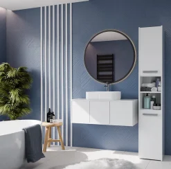 Meuble De Salle De Bains Faible Profondeur|Topeshop PISA - Colonne de salle de bain 30x30x170 - Meuble salle de bain - Rangement salle de bain - Colonne rangement