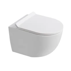 Wc Suspendu|Ceramica PixL WC suspendu en céramique sans bride Tornado Quiet et fixations invisibles + abattant frein de chute, blanc (CEPX010RTORPWM)