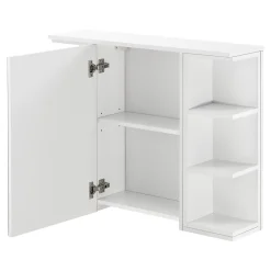 [En.Casa] Placard Mural Harstad pour Salle de Bain Porte avec Miroir 64 x 80 x 20 cm Blanc en.casa