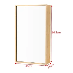 [En.Casa] Placard mural Ikorfat pour salle de bain porte avec miroir 61 x 35 x 14 cm en.casa
