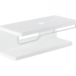 Plan Simple Vasque|Sanindusa Plan de toilette à 2 niveaux pré-percé pour vasque poser HI-dden 100 blanc (vasque et porte serviette non inclus)
