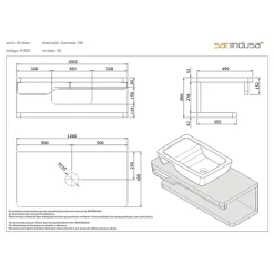 Plan Simple Vasque|Sanindusa Plan de toilette à 2 niveaux pré-percé pour vasque poser HI-dden 100 blanc (vasque et porte serviette non inclus)