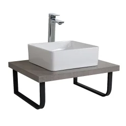 Etagère Salle De Bains|Mob-In Plan de toilette suspendu pour vasque WILL - 60 cm avec équerres métal