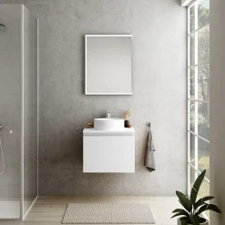 Plan De Travail Buanderie|Plan De Travail Salle De Bains|Ipiemme SRL Plan de toilette blanc L.60 x l.51,5 x ép.2 cm, Pura+