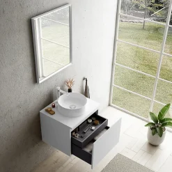 Plan De Travail Buanderie|Plan De Travail Salle De Bains|Ipiemme SRL Plan de toilette blanc L.60 x l.51,5 x ép.2 cm, Pura+