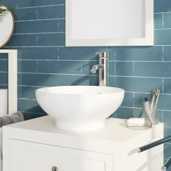 GoodHome Plan de toilette blanc mat L.80 x l.45 x ép.2,8 cm, Perma