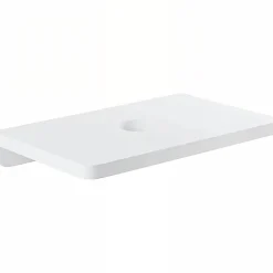Sanindusa Plan de toilette blanc pour vasque ou lavabo à poser 100x50 trou central de bonde d'évacuation pré-percé Emma 100 blanc