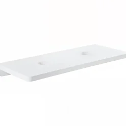 Sanindusa Plan de toilette blanc pour 2 vasques ou 2 lavabos à poser 160x50 pré-percés 2 trous pour bonde Emma 160 blanc