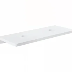 Sanindusa Plan de toilette blanc pour 2 vasques ou 2 lavabos à poser 160x50 pré-percés 2 trous pour bonde Emma 160 blanc