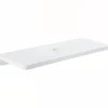 Plan Simple Vasque|Sanindusa Plan de toilette blanc pour vasque ou lavabo à poser 120x50 trou central de bonde d'évacuation pré-percé Emma 120 blanc