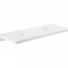 Sanindusa Plan de toilette blanc pour 2 vasques ou 2 lavabos à poser 120x50 pré-percés 2 trous pour bonde Emma 120 blanc