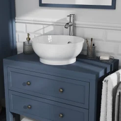 GoodHome Plan de toilette bleu mat L.80 x l.45 x ép.2,8 cm, Perma