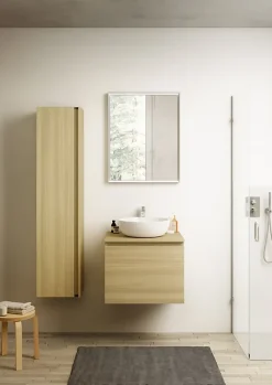 Ipiemme SRL Plan de toilette effet chêne L.60 x l.51,5 x ép.2 cm, Pura+