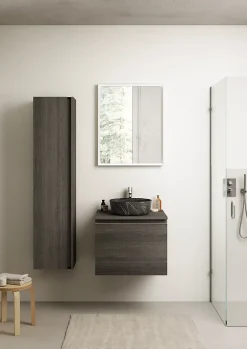 Ipiemme SRL Plan de toilette effet chêne Metz L.60 x l.51,5 x ép.2 cm, Pura+