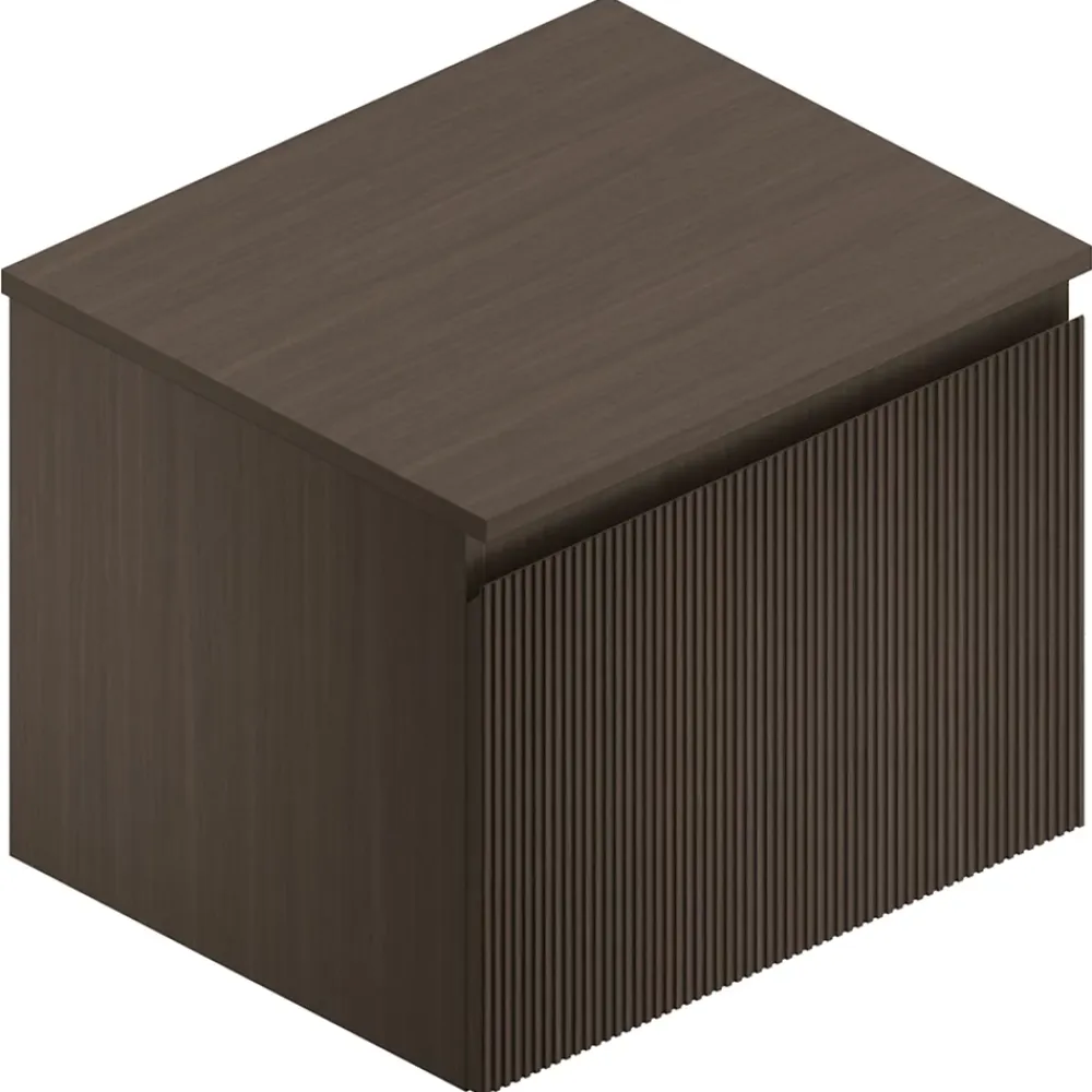Ipiemme SRL Plan de toilette finition effet noyer L.60 x l.51,5 x ép.2 cm, Pura+