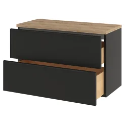 GoodHome Plan de toilette Hartland L. 100 cm chêne