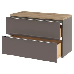 GoodHome Plan de toilette Hartland L. 100 cm chêne
