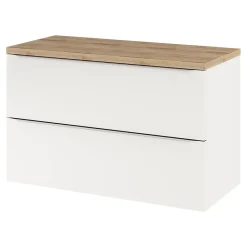 GoodHome Plan de toilette Hartland L. 100 cm chêne