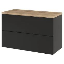 GoodHome Plan de toilette Hartland L. 100 cm chêne