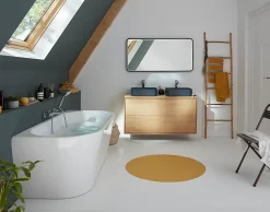 Plan De Travail Buanderie|Plan De Travail Salle De Bains|GoodHome Plan de toilette Avela placage chêne 120 cm