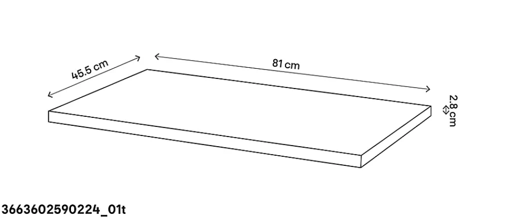 GoodHome Plan de toilette Talland 80 cm