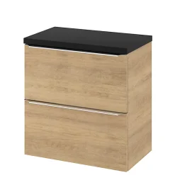 Plan De Travail Buanderie|Plan De Travail Salle De Bains|GoodHome Plan de toilette L.60,5 x l.45,5 cm, noir mat, Cadelia