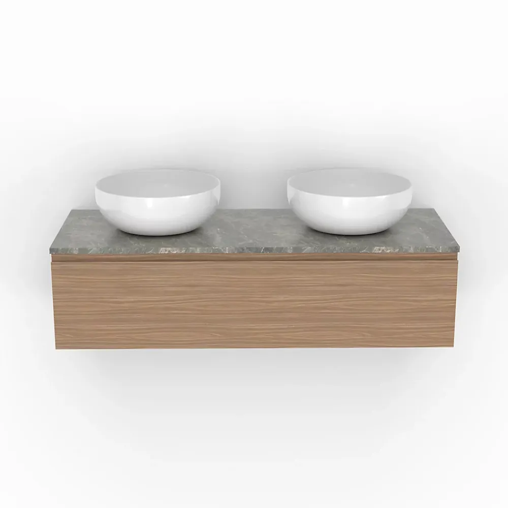 GoodHome Plan de toilette L.120 x l.45 x ép.2 cm effet marbre vert Cadélia