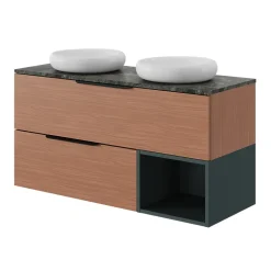 GoodHome Plan de toilette L.120 x l.45 x ép.2 cm effet marbre vert Cadélia