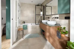 GoodHome Plan de toilette L.120 x l.45 x ép.2 cm effet marbre vert Cadélia