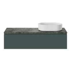 GoodHome Plan de toilette L.120 x l.45 x ép.2 cm effet marbre vert Cadélia