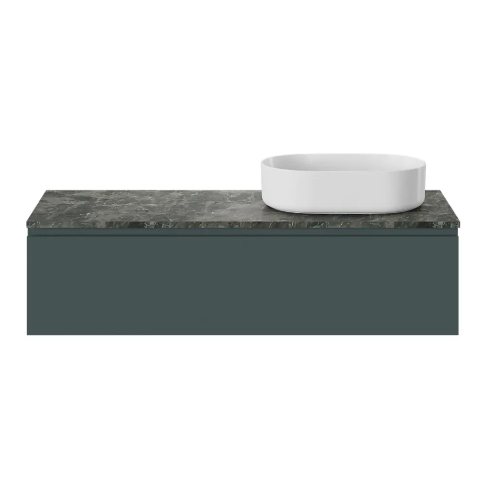 GoodHome Plan de toilette L.120 x l.45 x ép.2 cm effet marbre vert Cadélia